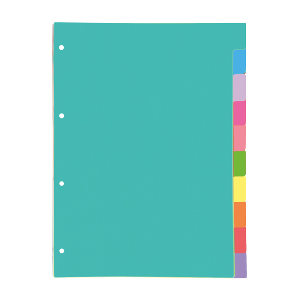 Separadores cartulina A4 Oxford strongline 10 pos.