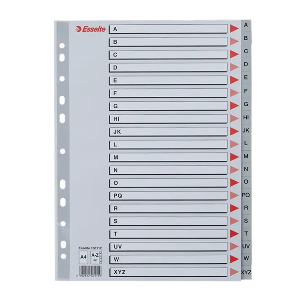 Indices abecedario A-Z  A4 pp. Esselte