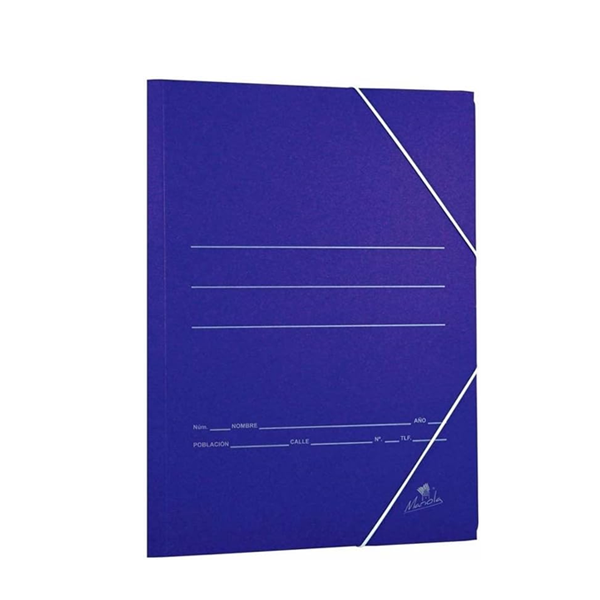 Carpeta gomas sencilla cartón azul folio