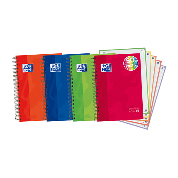 Cuaderno horizontal A4+ Europ. 5 Oxford. Pizarra y Scribzee