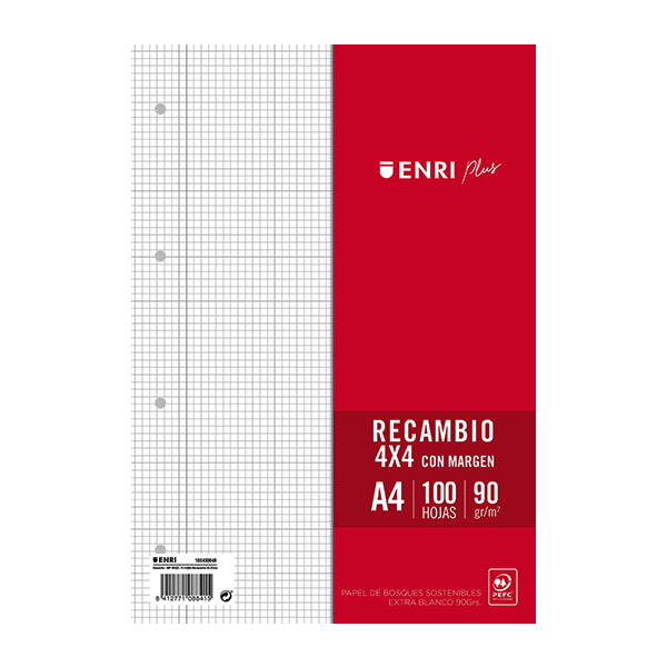 Recambio Enri f° 4 taladros cuad. 4 90 g.