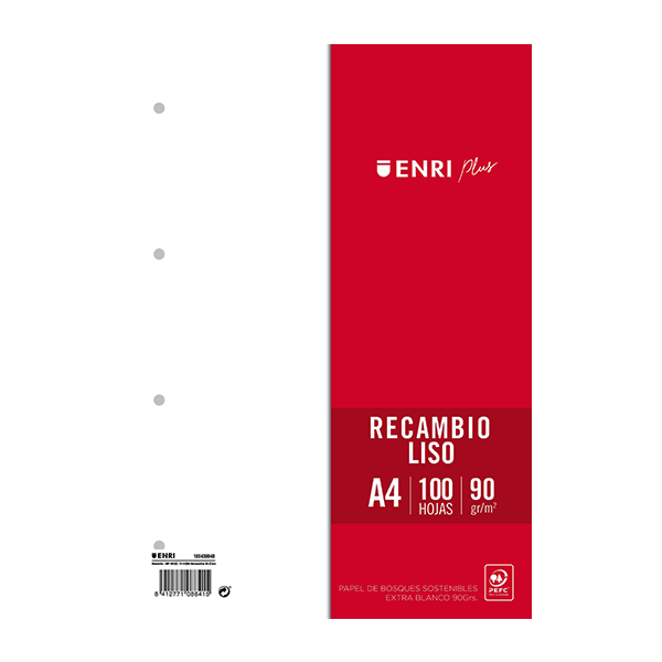 Recambio Enri f° 4 taladros liso 90 g.