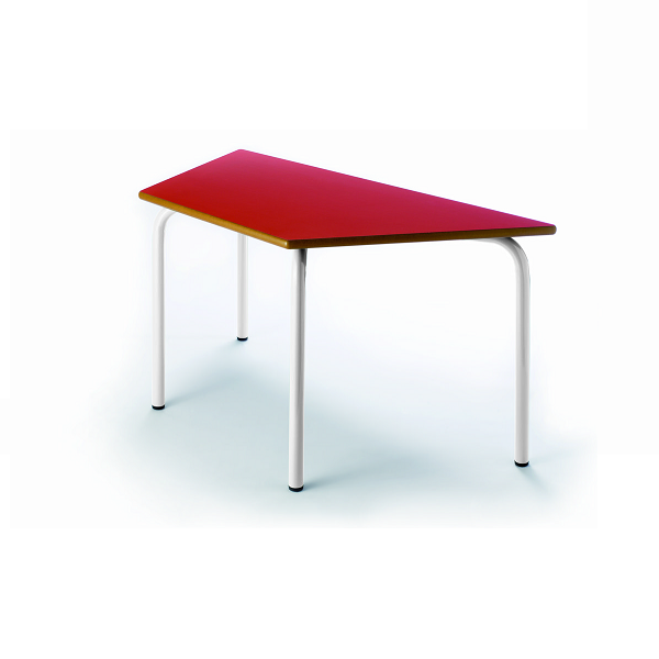 Mesa trapezoidal 205 - 120x3 L60 cm pata blanca alt. 54