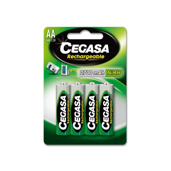 Blíster 4 pilas Cegasa recargables AA HR6 2100 mAh