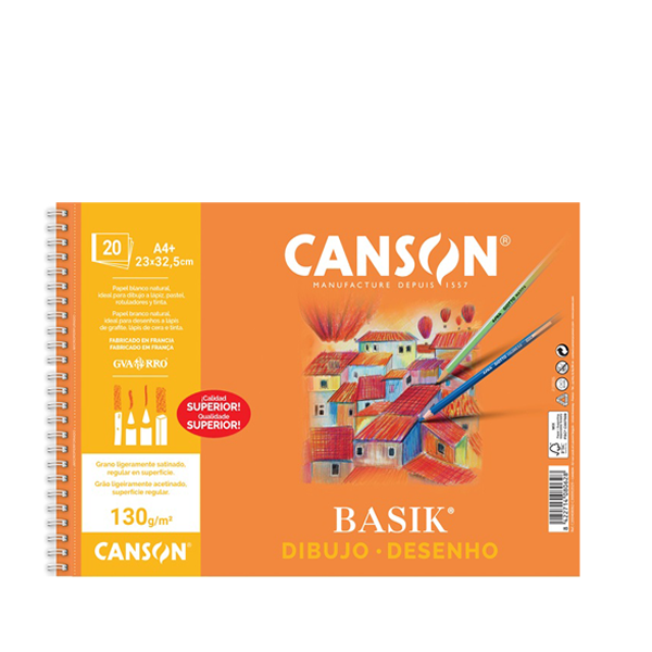 Bloc dibujo A4+ 20 h liso Canson Basik
