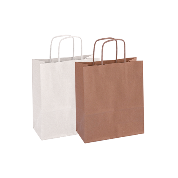 Bolsa papel kraft y blanca 25x11x31 cm 50 u.