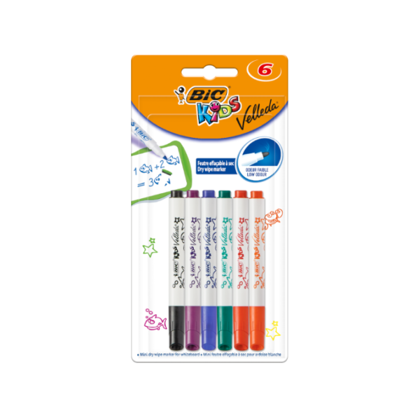 Rotulador mini Velleda Bic kids. Estuche 6 u.