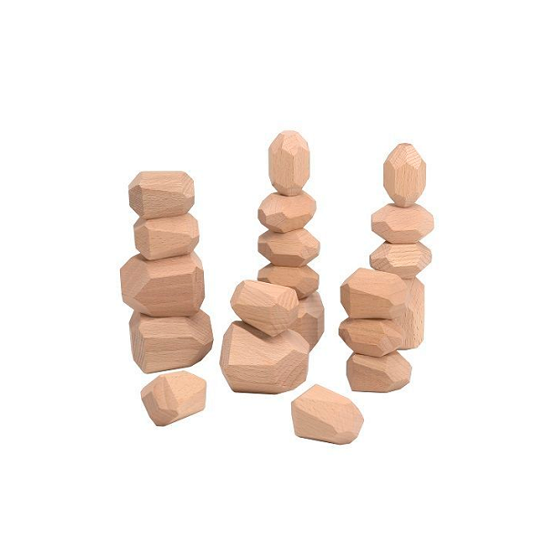 Rocas madera natural. Set 20 u.