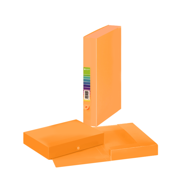 Carpeta proyectos pp. traslúcido lomo 8 cm. Naran