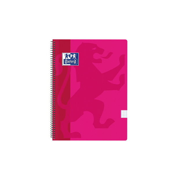 Cuaderno Oxford tapa plást. f° 80 h. 90 g. 4x4 Fúcsia