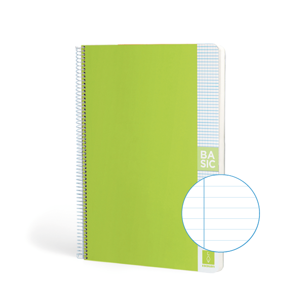 Cuaderno Escolofi Basic A4 80 h. 80 g. Horizontal Verde claro