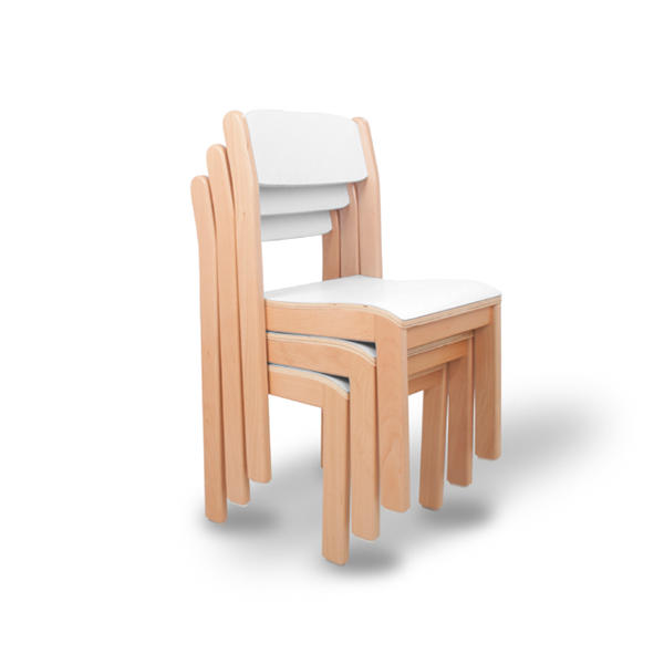 Silla madera T0, Blanca