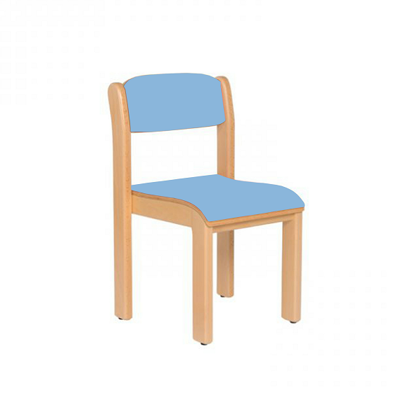 Silla madera T0, Azul claro