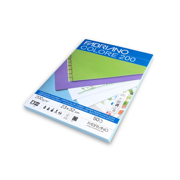 Cartulina tapas 200 g 23x32 FSC Azul Claro. Pack 50 h.