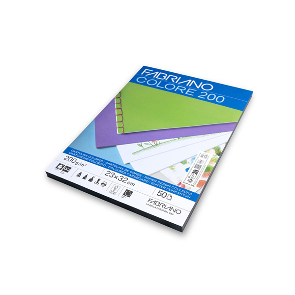 Cartulina tapas 200 g 23x32 FSC Negro. Pack 50 h.