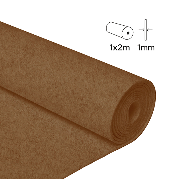 Rollo fieltro 1x2 m. 0,80 mm. Marron Claro