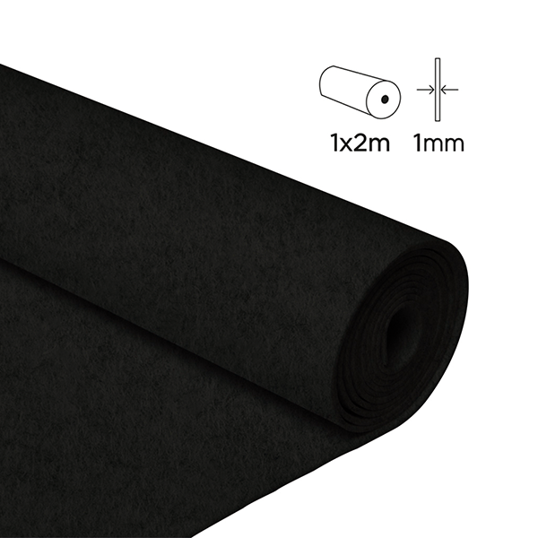 Rollo fieltro 1x2 m. 0,80 mm. Negro