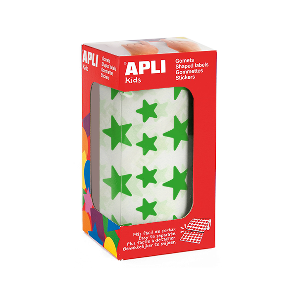 Rollo gomets Apli 04890 estrellas grandes y peq. Verde