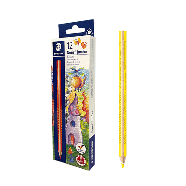 Caja 12 lápiz Staedtler Noris jumbo 188 Amarillo