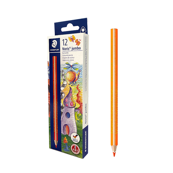 Caja 12 lápiz Staedtler Noris jumbo 188 Naranja