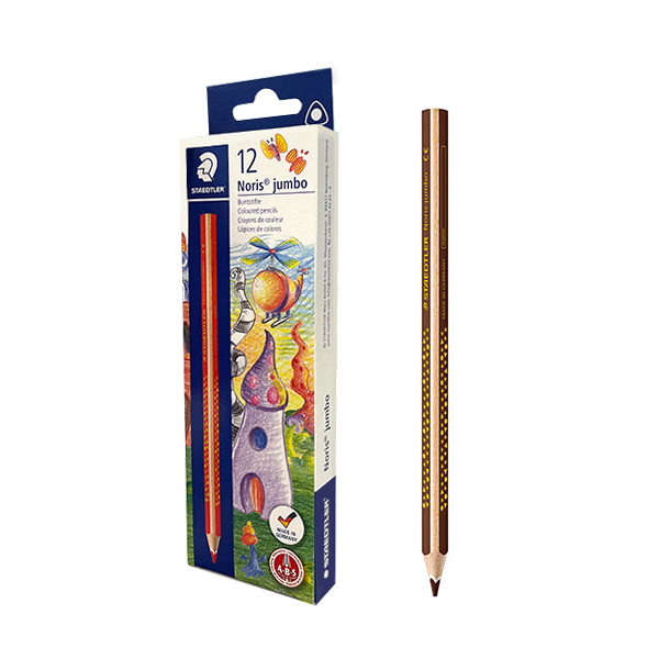 Caja 12 lápiz Staedtler Noris jumbo 188 Marrón