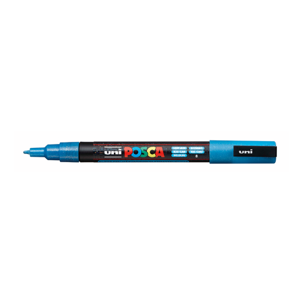 Rotulador Uni Posca PC-3M Purpurina Azul claro