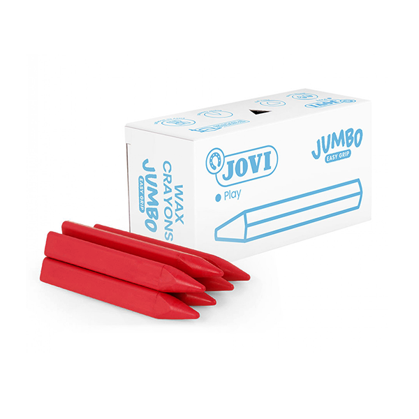 Caja 12 ceras Jovicolor Triwax Rojo