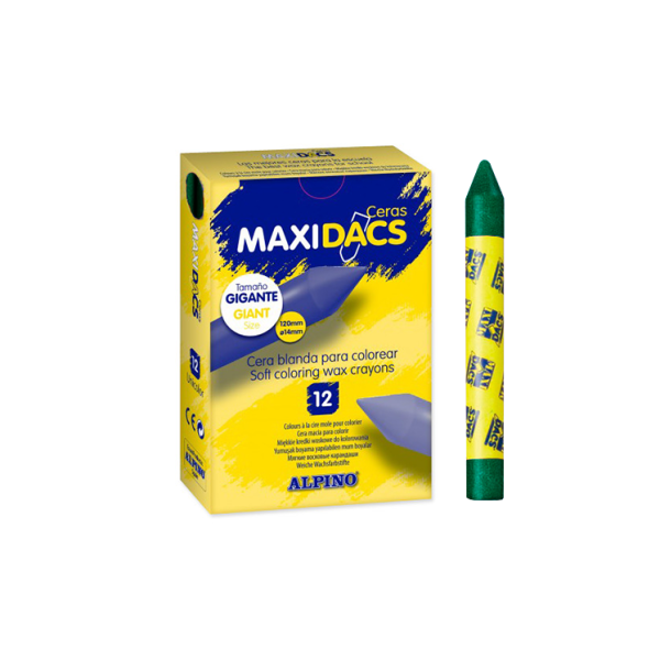 Caja 12 ceras Maxidacs Verde osc.