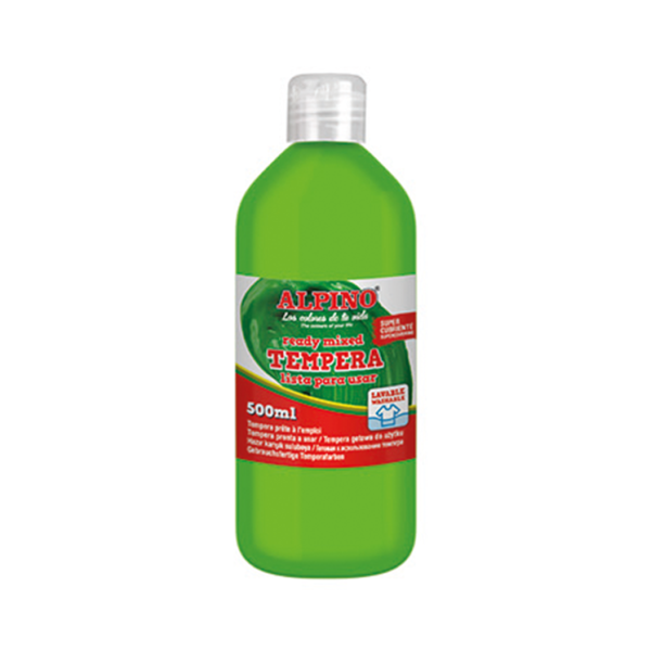 Témpera superlavable Alpino 500 ml. Verde Claro