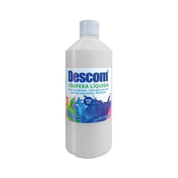 Témpera líquida Descom 500 ml. Blanco