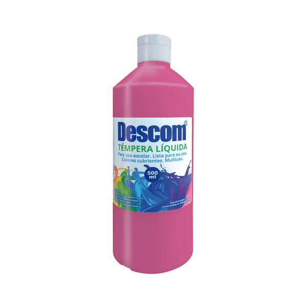 Témpera líquida Descom 500 ml. Rosa