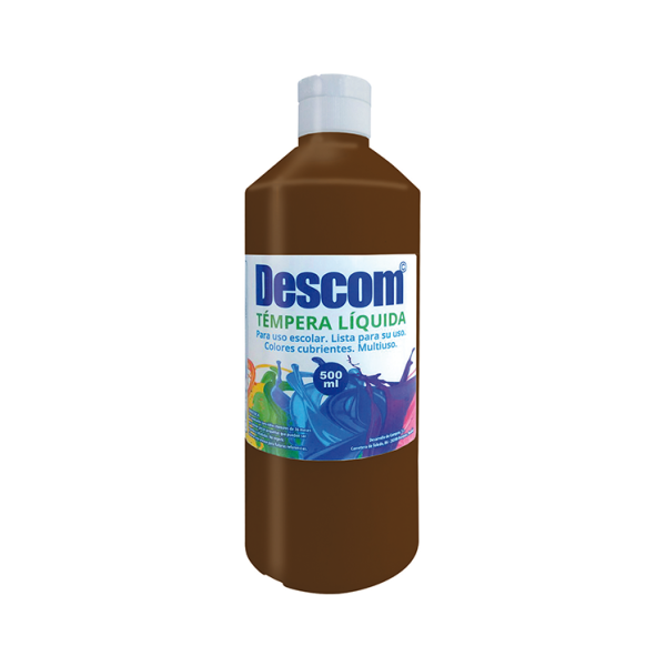 Témpera líquida Descom 500 ml. Marrón