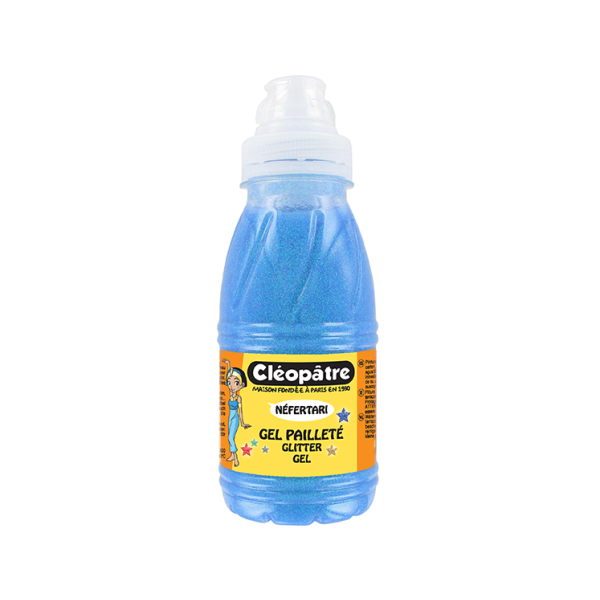 Gel purpurina Cleopatre neón 250 ml. Azul