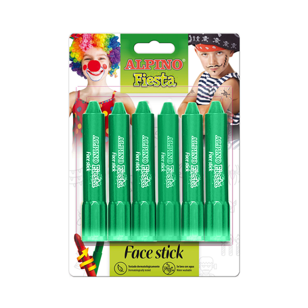 Blíster 6 barras maquillaje Face Stick Verde