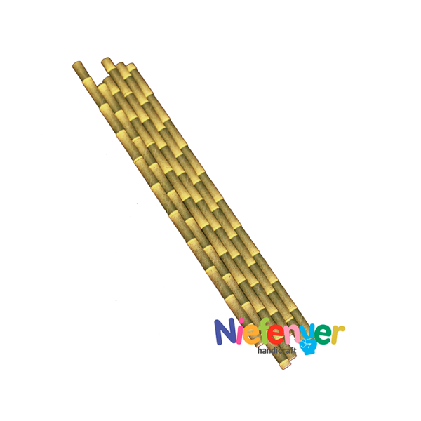 Pajita papel 20 cm Bambú. Pack 25